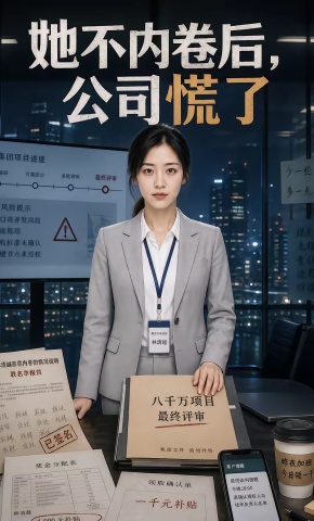 短剧《她不内卷后，公司慌了》海报