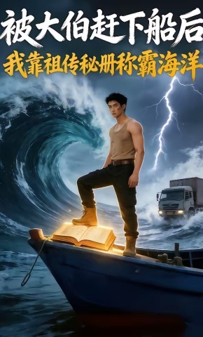 短剧《被大伯赶下船后，我靠祖传秘册称霸海洋》海报