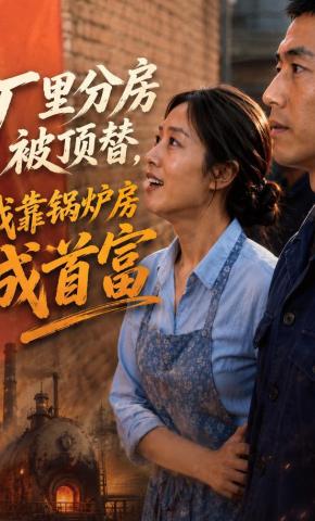 短剧《厂里分房被顶替，我靠锅炉房成首富》海报