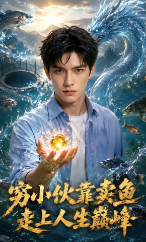 短剧《穷小伙靠卖鱼走上人生巅峰》海报