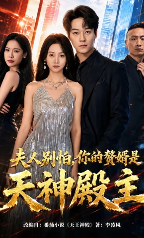 短剧《夫人别怕，你的赘婿是天神殿主》海报