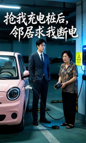 短剧《抢我充电桩后，邻居求我断电》海报