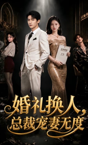短剧《婚礼换人，总裁宠妻无度》海报