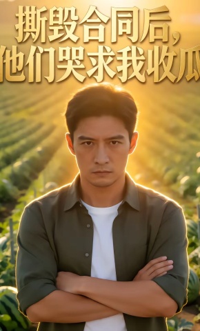 短剧《撕毁合同后，他们哭求我收瓜》海报