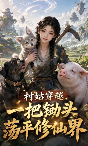 短剧《村姑穿越，一把锄头荡平修仙界》海报