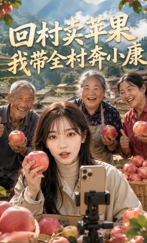 短剧《回村卖苹果，我带全村奔小康》海报
