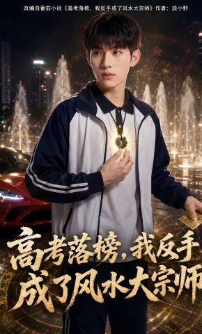 短剧《高考落榜，我反手成了风水大宗师》海报