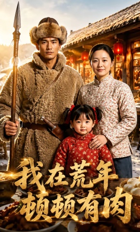 短剧《我在荒年顿顿有肉》海报