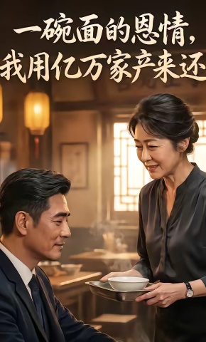 短剧《一碗面的恩情，我用亿万家产来还》海报