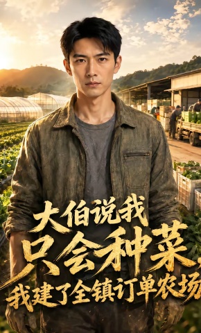 短剧《大伯说我只会种菜，我建了全镇订单农场》海报