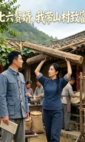 短剧《七六赘婿，我带山村致富》海报