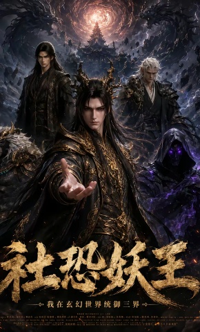 短剧《社恐妖王，我在玄幻世界统御三界》海报