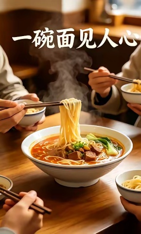 短剧《一碗面见人心》海报