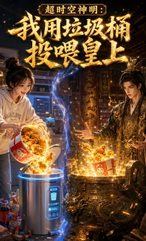 短剧《超时空神明我用垃圾桶投喂皇上》海报