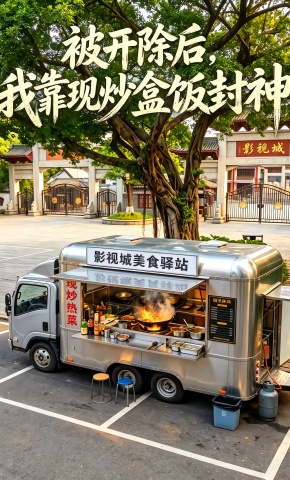 短剧《被开除后，我靠现炒盒饭封神》海报