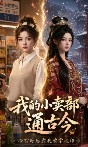 短剧《我的小卖部通古今，冷宫废后靠我重掌凤印》海报