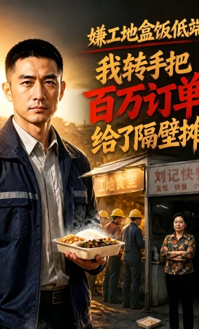 短剧《嫌工地盒饭低端？我转手把百万订单给隔壁摊》海报