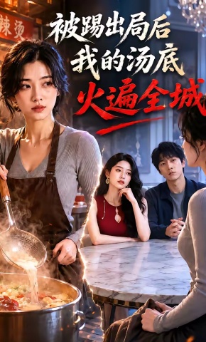 短剧《被踢出局后，我的汤底火遍全城》海报