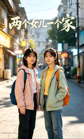 短剧《两个女儿一个家》海报