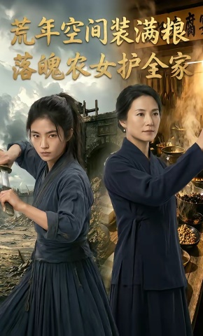 短剧《荒年空间装满粮，落魄农女护全家》海报