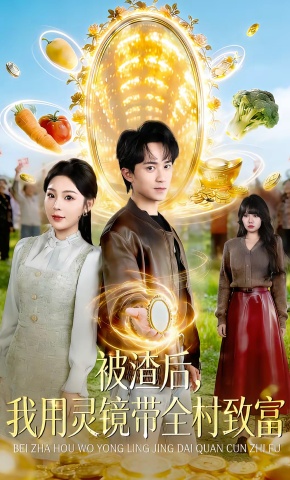 短剧《被渣后，我用灵镜带全村致富》海报