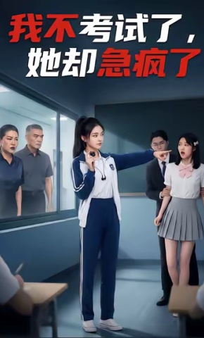 短剧《我不考试了，她却急疯了》海报