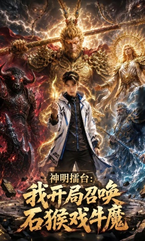 短剧《神明擂台：我开局召唤石猴戏牛魔》海报