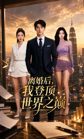 短剧《离婚后，我登顶世界之巅》海报
