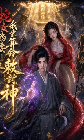 短剧《蛇女为妻，我靠算命敕封神》海报