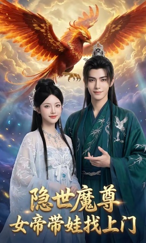短剧《隐世魔尊，女帝带娃找上门！》海报