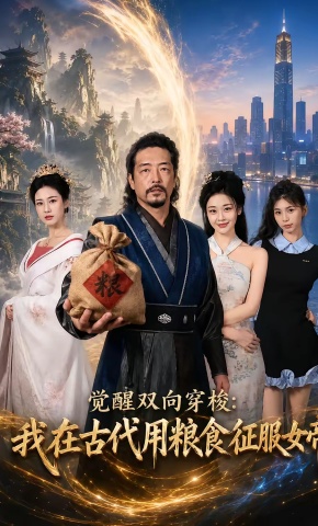 短剧《觉醒双向穿梭：我在古代用粮食征服女帝》海报