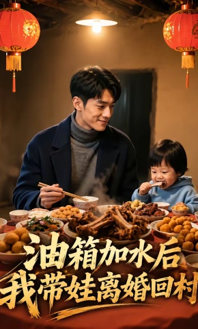 短剧《油箱加水后，我带娃离婚回村》海报