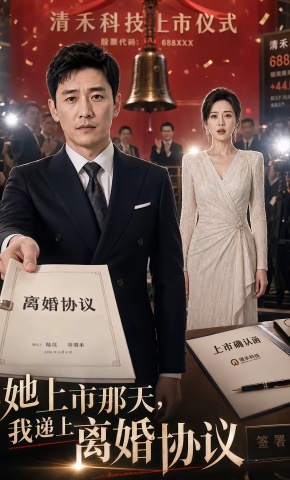 短剧《她上市那天，我递上离婚协议》海报
