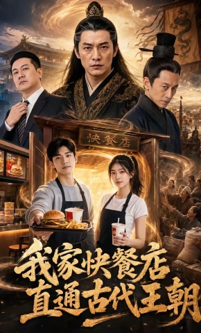 短剧《我家快餐店直通古代王朝》海报
