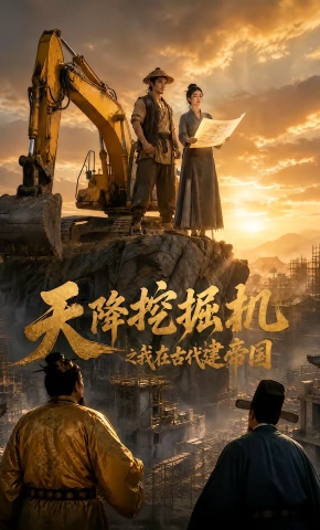 短剧《天降挖掘机之我在古代建帝国》海报