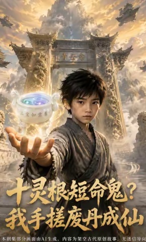 短剧《十灵根短命鬼?我手搓废丹成仙》海报
