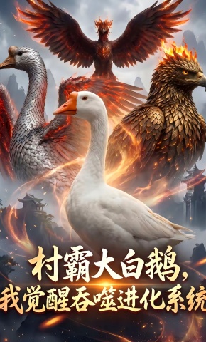 短剧《村霸大白鹅？我觉醒吞噬进化系统》海报