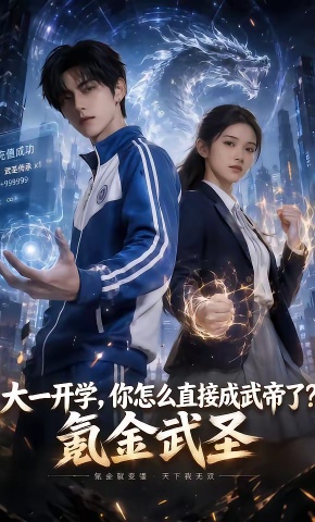 短剧《大一开学，你怎么直接成武帝了？氪金武圣》海报