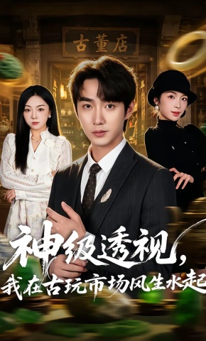 短剧《神级透视，我在古玩市场风生水起》海报