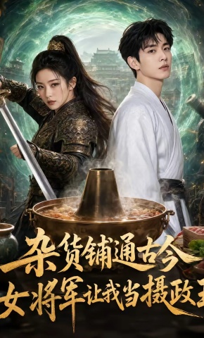 短剧《杂货铺通古今，女将军让我当摄政王》海报