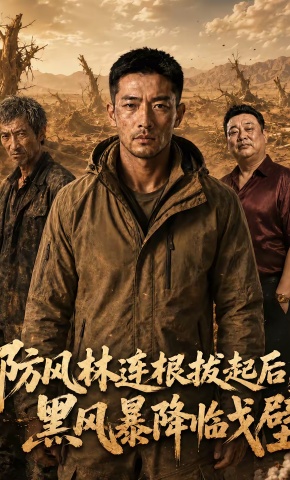 短剧《防风林连根拔起后，黑风暴降临戈壁》海报