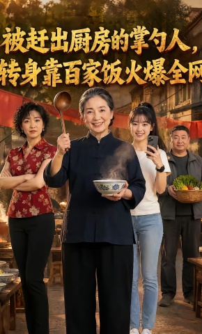 短剧《被赶出厨房的掌勺人，转身靠百家饭火爆全网》海报