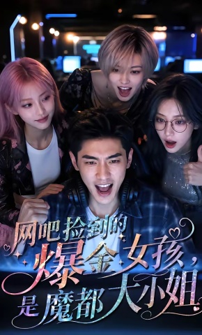 短剧《网吧捡到的爆金女孩，是魔都大小姐》海报