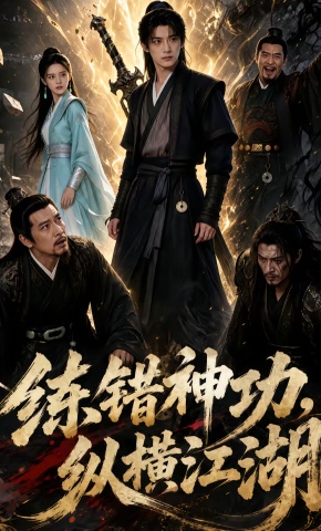 短剧《练错神功，纵横江湖》海报
