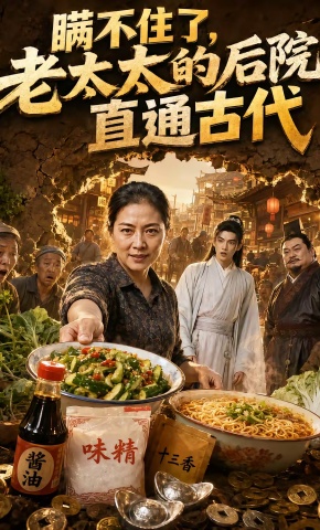 短剧《瞒不住了，老太太的后院直通古代》海报