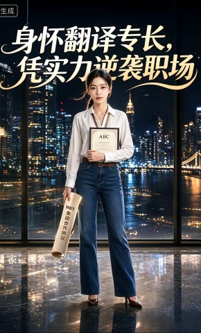 短剧《身怀翻译专长，凭实力逆袭职场》海报