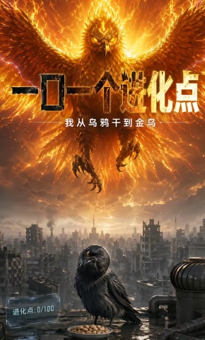 短剧《一口一个进化点，我从乌鸦干到金乌》海报