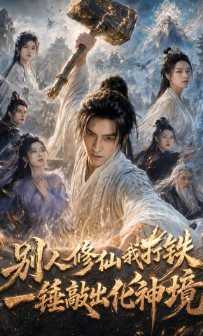 短剧《别人修仙我打铁，一锤敲出化神境》海报