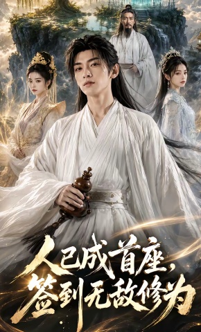 短剧《人已成首座，签到无敌修为》海报