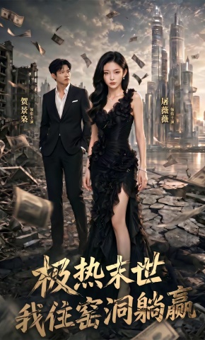 短剧《极热末世：我住窑洞躺赢》海报